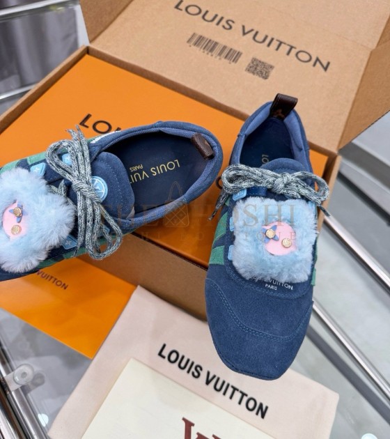 L0vis Vvtt0n Sneakers Ballet Flat Suede Calfskin Bule