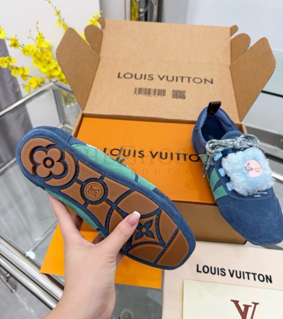 L0vis Vvtt0n Sneakers Ballet Flat Suede Calfskin Bule