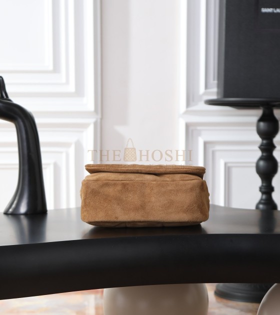 Sa1nt Lau*nt Y51 Jamie 4.3 Bag Suede Leather Camel Brown 20*12*7cm 809696 Master Quality