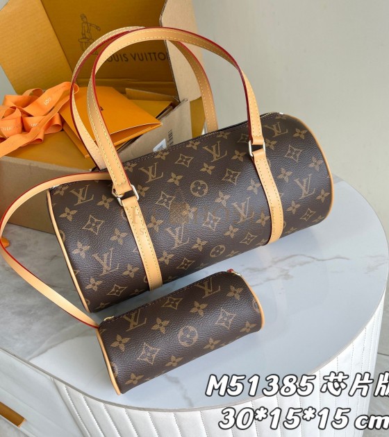 L0vis Vvtt0n LV Vintage Monogram Papillon Tote Bag Brown SIze 30×15×15cm Master Quality