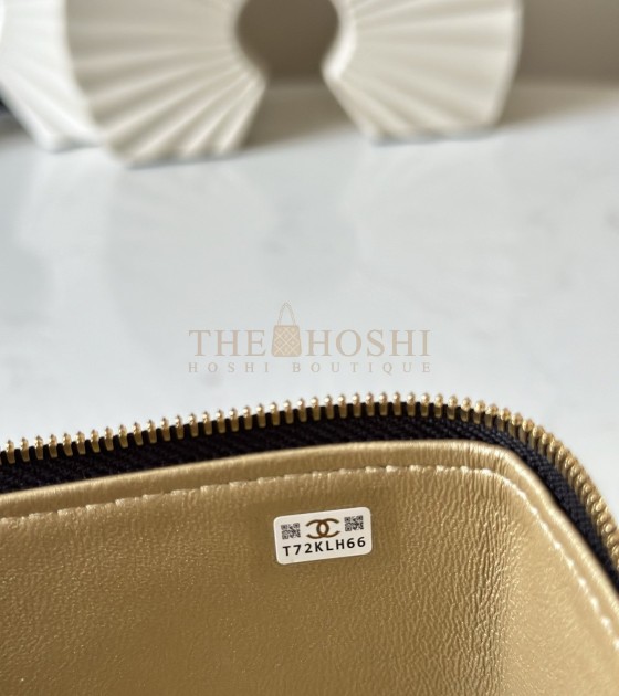 Ch**el Lamskin Leather Vantity Case With Chain Black  Size 17x9.5x8CM Master Quality