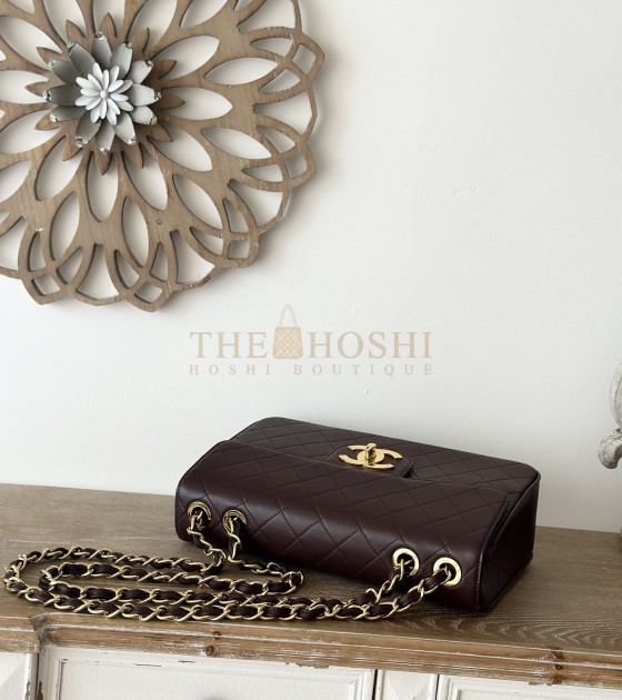 Ch**el Classic Flap Jumbo Bag Lambskin  Brown Size 30×21×8cm Master Quality