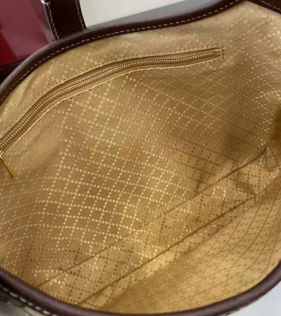 Gvc*1 Jackie Slim Famiglia Crossbody Bag GG Canvas Leather Trim Beige Brown 28×19×4.5cm Master quality