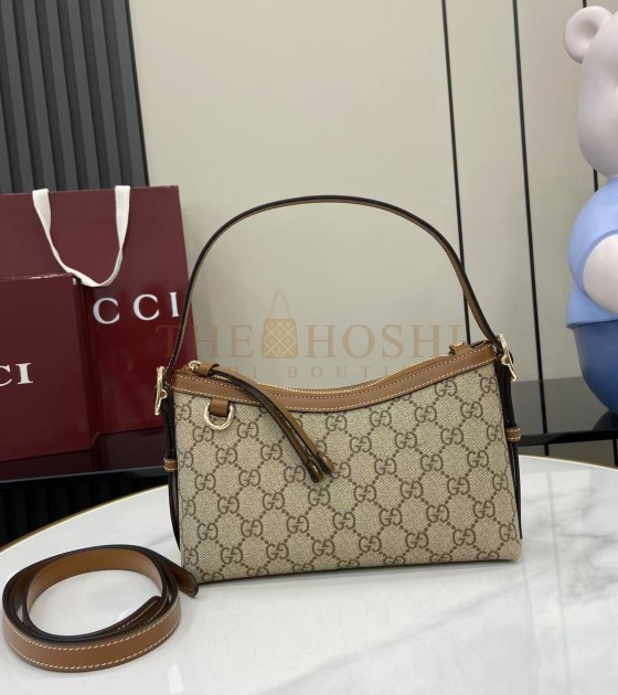 Gvc*1 GG Emblem Fall Collection Beige Ebony GG Canvas Shoulder Bag 22*14*8cm Master Quality