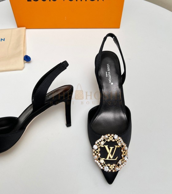 L0vis Vvtt0n LV Silk Heels 100%  Black Women