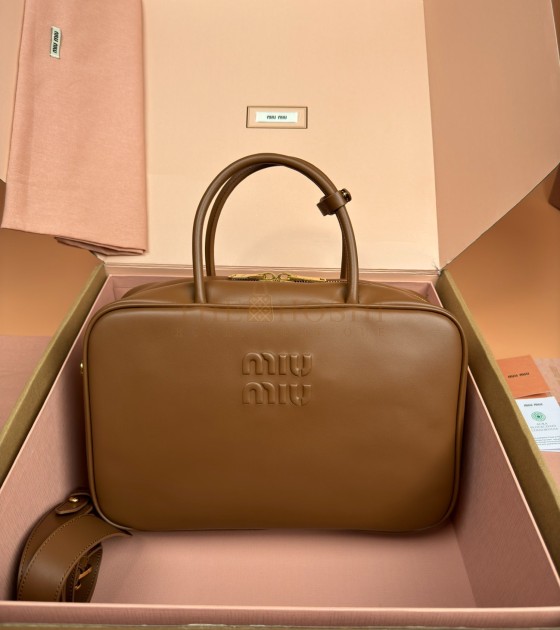 MIU MIU Beau Handbag Brown Size 34*10*23CM Master Quality