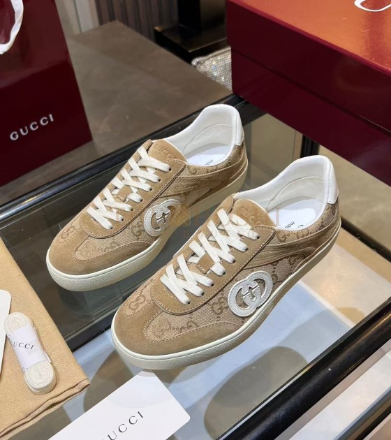 Gvc*1 Suede Shoes Brown Low-Top Sneakers 3.5cm Platform