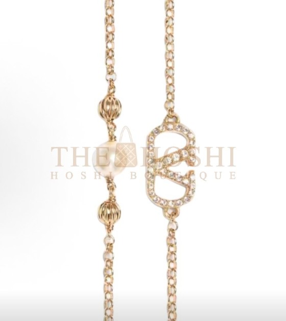 Va1e*ntin0 Rockstud Bracelet Gold-Tone Metal Crystal Embellishment Gold