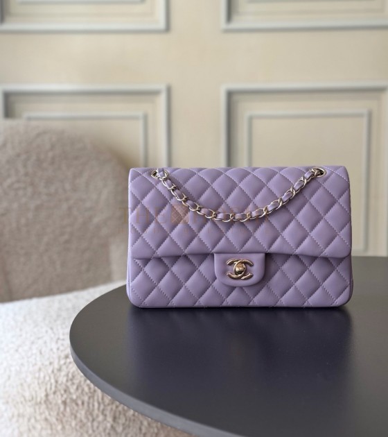 Ch**el Classic Flap Small Bag Lambskin Purple Size 25.5×15.5×6.5cm Master Quality