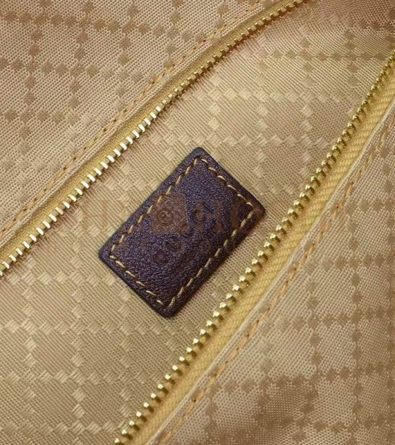 Gvc*1 Brera Large Shoulder Bag Beige Ebony GG Canvas with Brown Leather Trim 45*20*38.5cm Master Quality