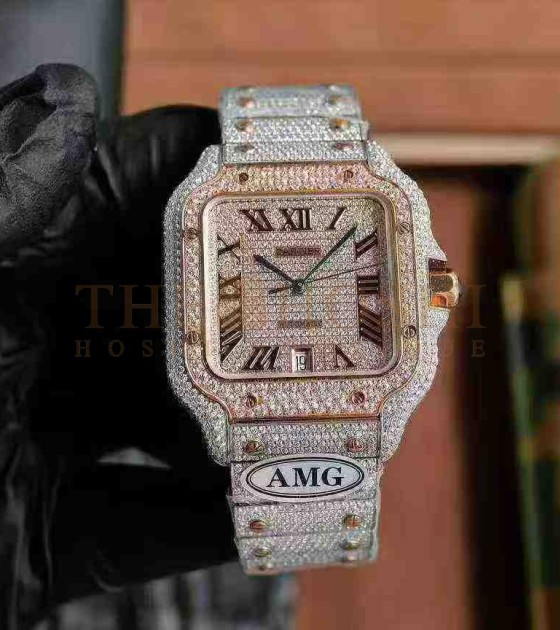 Ca*t1er Santos de Ca*t1er Automatic Watch D1am0nd Beze 41.9×31.5 mm 100m