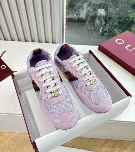 Gvc*1 Ace Sneakers Women White Suede Leather GG Canvas Size 35-40 Master Quality