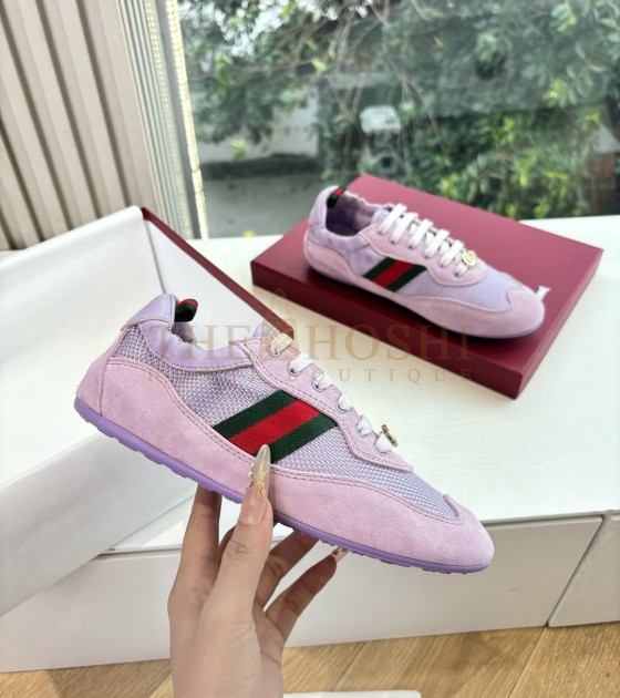 Gvc*1 Ace Sneakers Women White Suede Leather GG Canvas Size 35-40 Master Quality