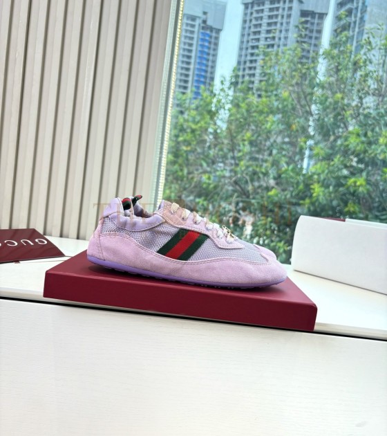 Gvc*1 Ace Sneakers Women White Suede Leather GG Canvas Size 35-40 Master Quality