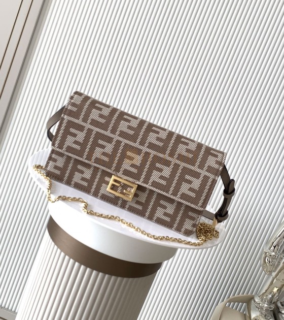 F**di Baguette Bag FF Jacquard Fabric 21cm