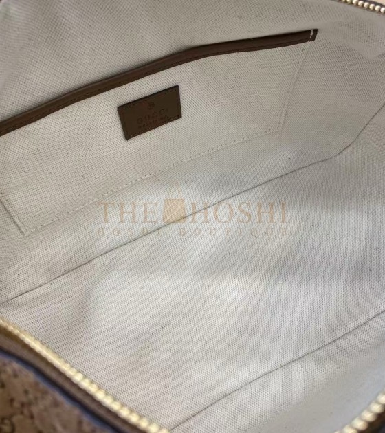 Gvc*1 Half Horsebit Shoulder Bag Brown GG Embossed Suede Brown  31.5×17×12cm