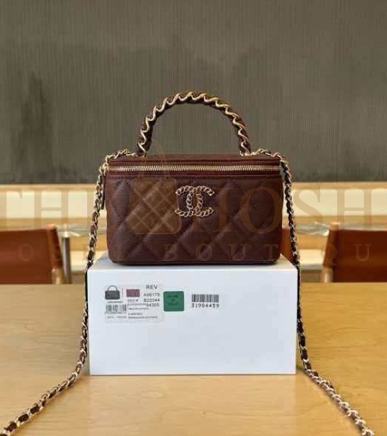 Ch**el Top Handle Mini Bag 17cm Lambskin Black/Gold Hardware Master Quality