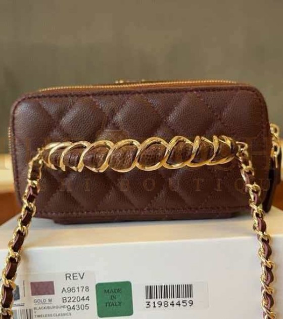 Ch**el Top Handle Mini Bag 17cm Lambskin Black/Gold Hardware Master Quality