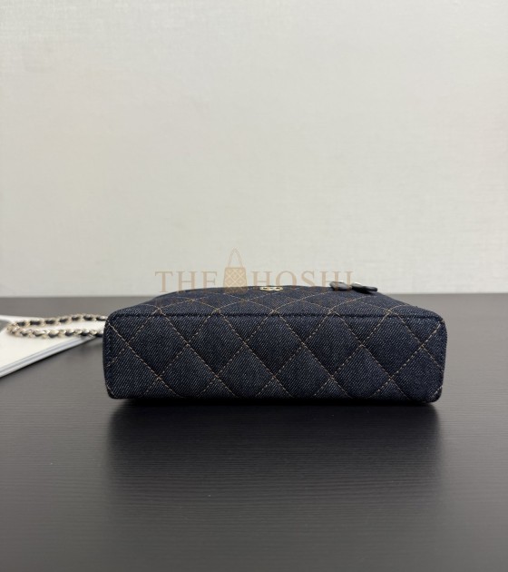 Ch**el 25C Denim Vanity Case Bag with Chain 17x19.5x5cm Master Quality