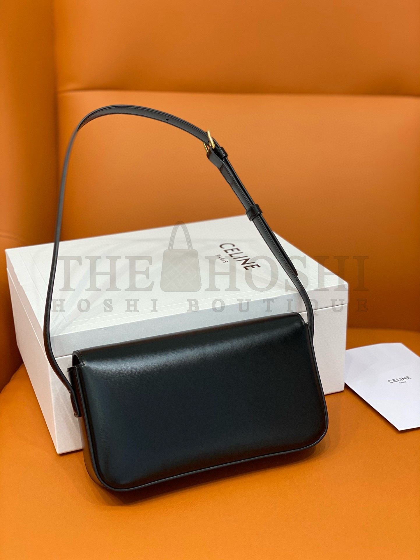 Ce1i*e Claude Shoulder Bag in Black Calfskin Master Quality
