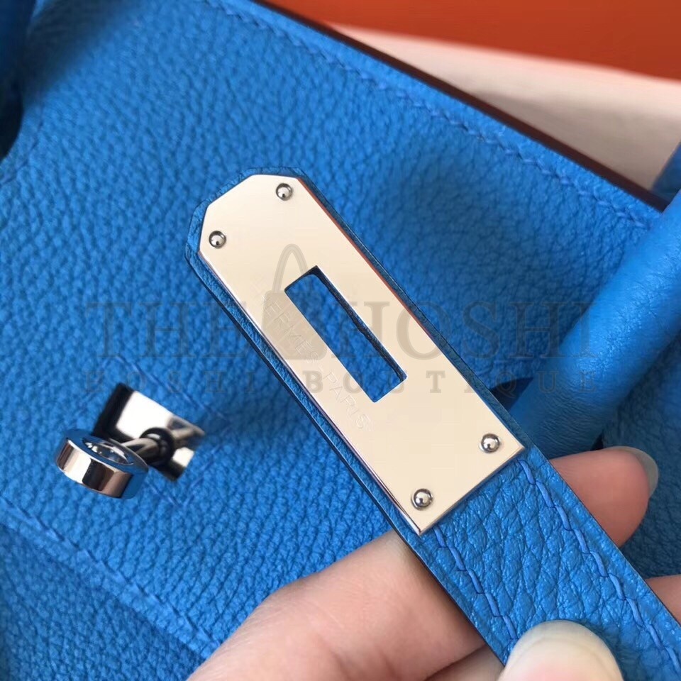 H**me5 Blue Zanzibar Birkin 30cm Clemence Handmade Bag Master Quality