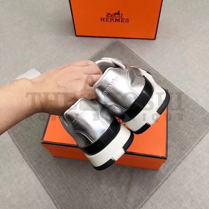 H**me5 Trail Sneakers In Silver Metallic Nappa Leather Master Quality