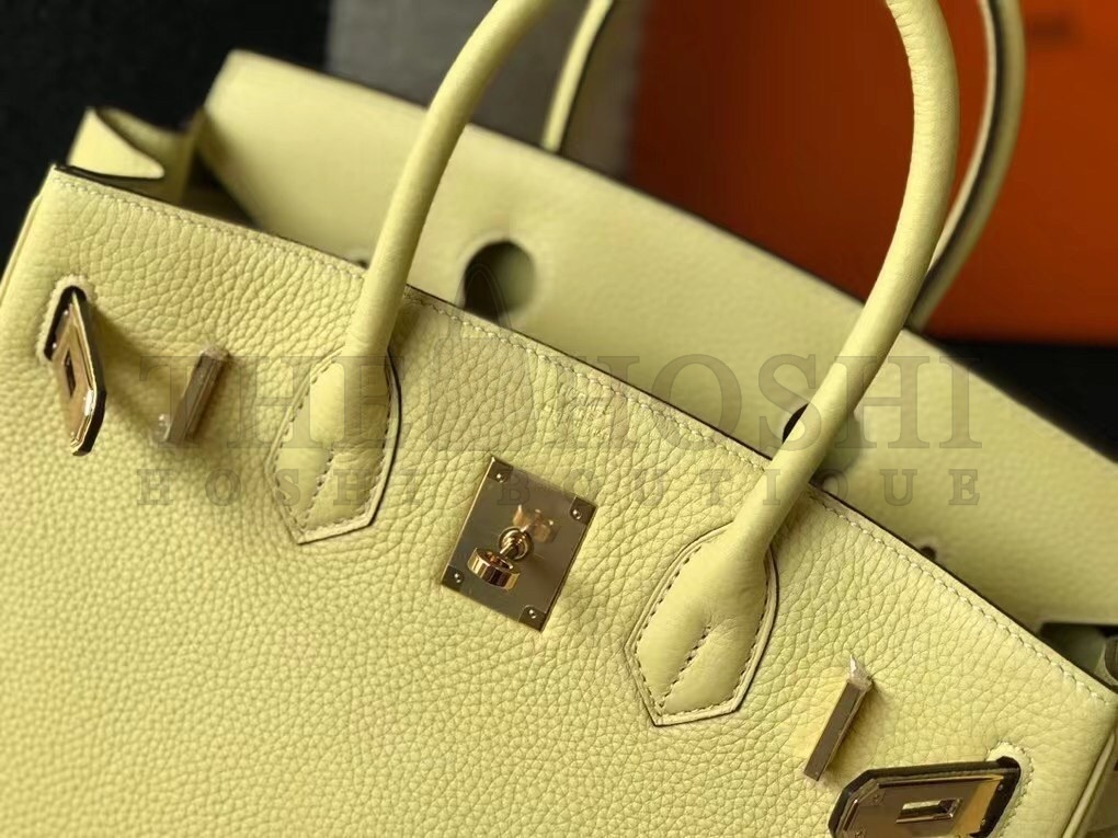 H**me5 Jaune Poussin Clemence Birkin 30cm Bag Master Quality