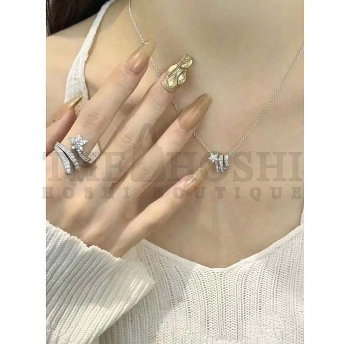 Ch**el Women CC Étoile Filante Necklace 18K White Gold D1am0nds Master Quality