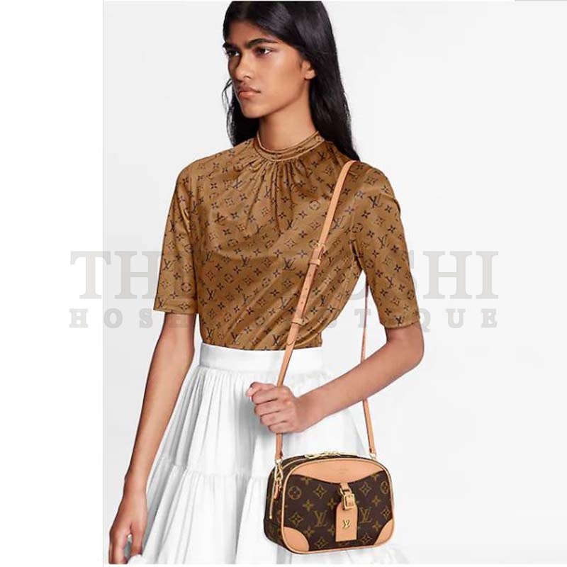 L0vis Vvtt0n LV Women Deauville Mini Handbag Monogram Coated Canvas-Brown Master Quality