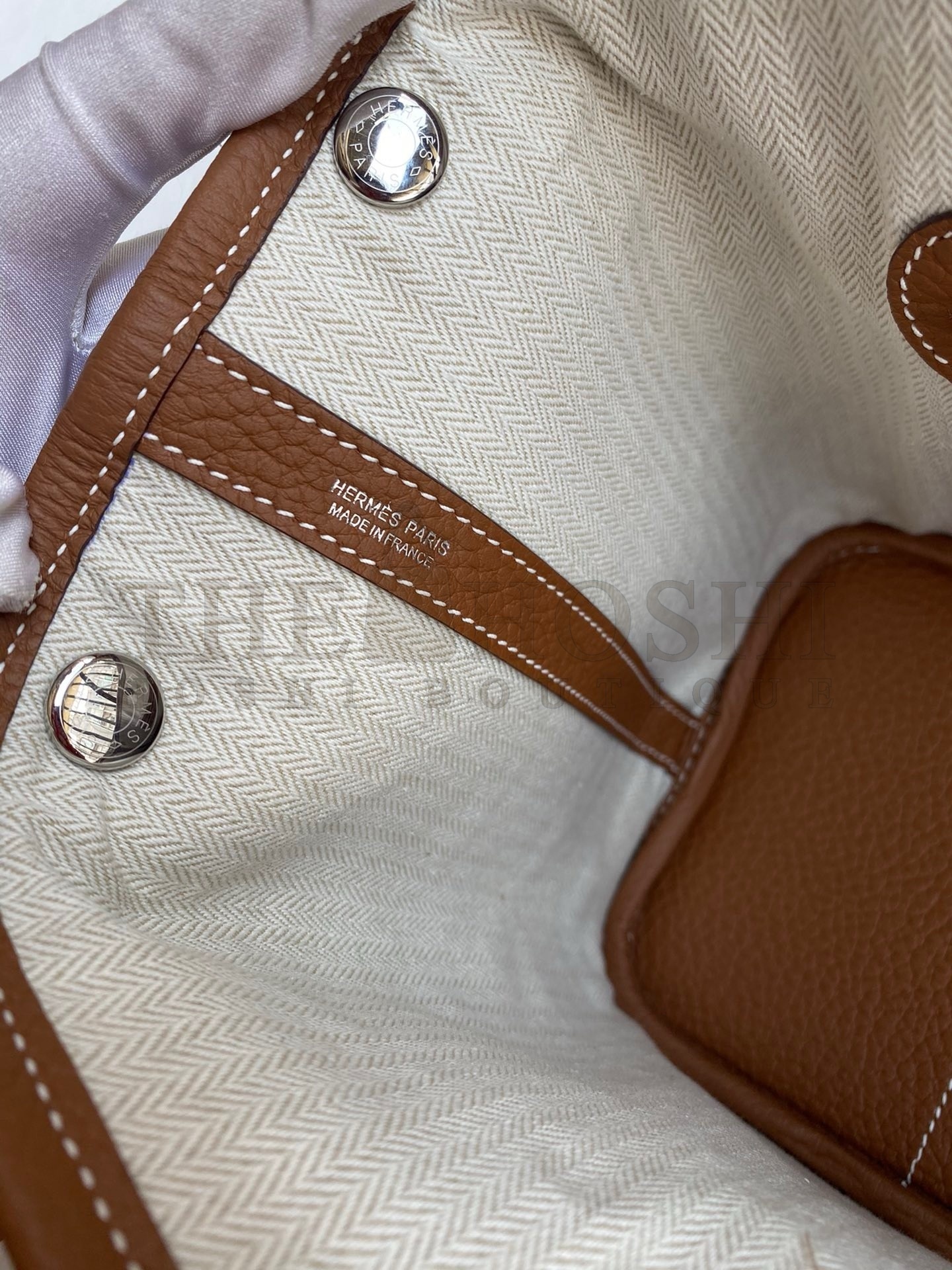 H**me5 Garden Party 30 Handmade Bag in Gold Negonda Leather Master Quality