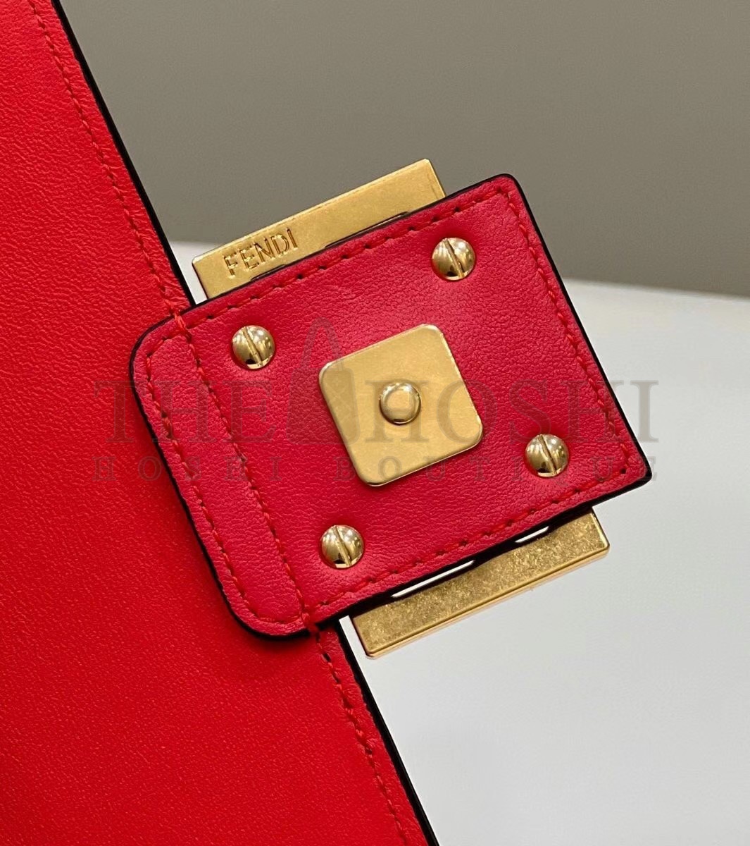 F**di Baguette Chain Midi Bag In Red Nappa Leather Master Quality