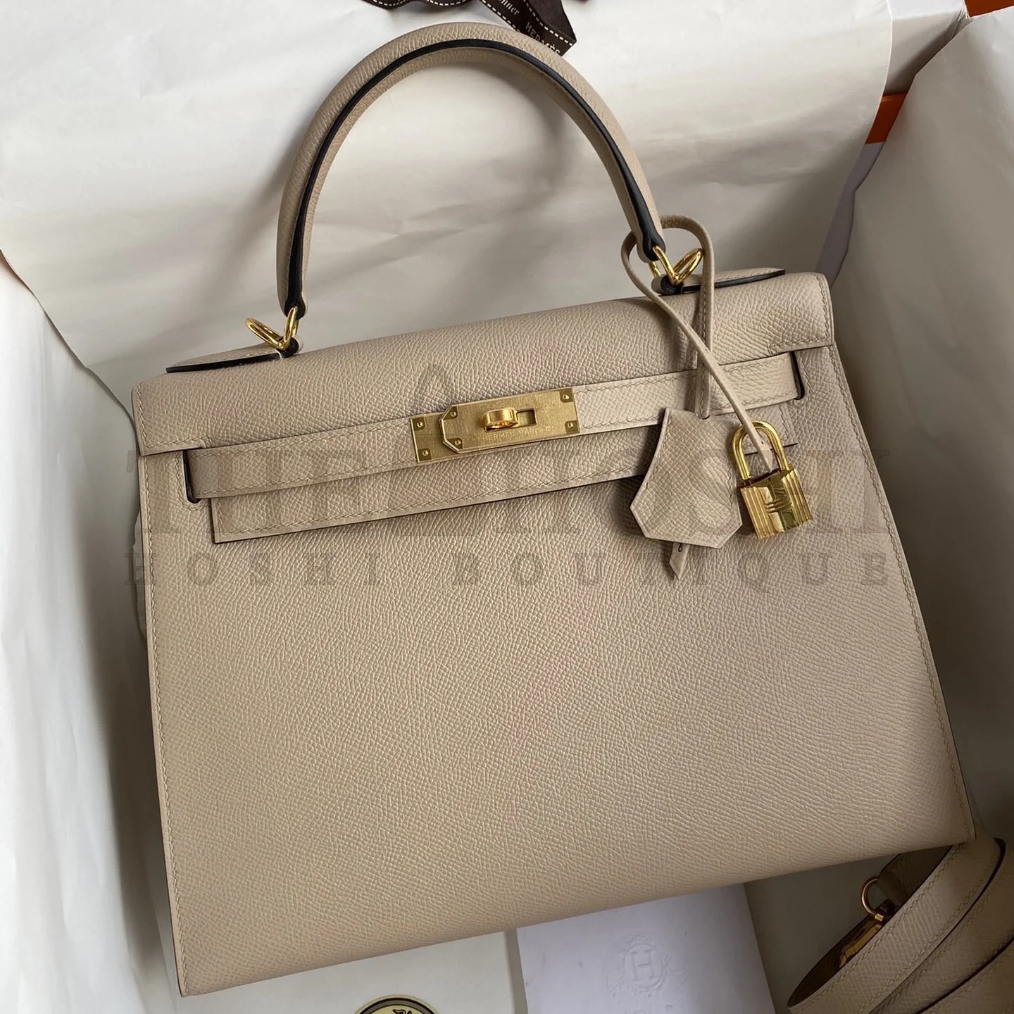 H**me5 Kelly Sellier 28 Handmade Bag In Trench Epsom Calfskin Master Quality