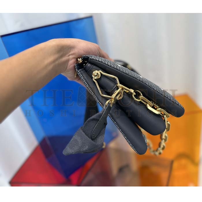 L0vis Vvtt0n LV Women Coussin PM Handbag Blue Lambskin Cowhide Leather Zip Closure Master Quality