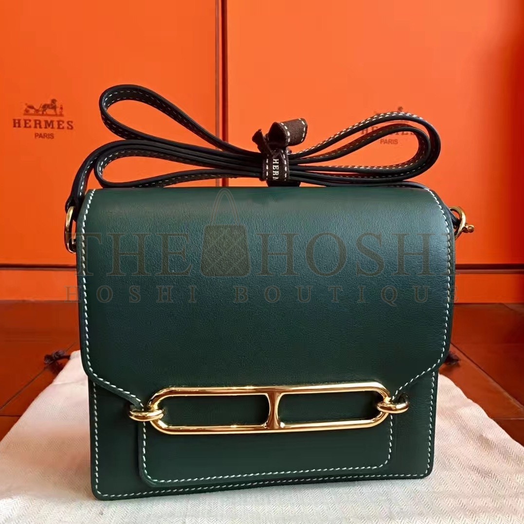 H**me5 Mini Sac Roulis Bag In Green Swift Leather Master Quality