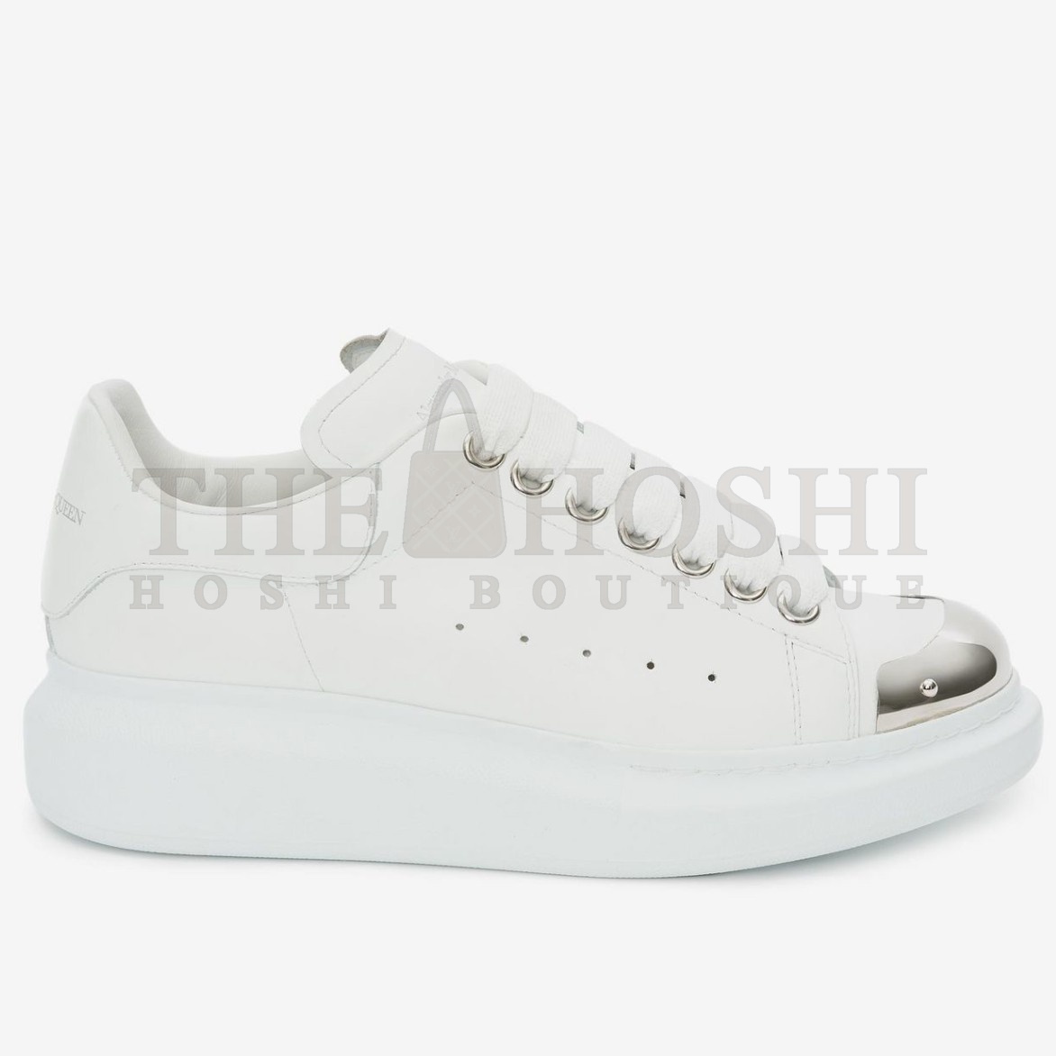 A1exa*der Mcqv*en Women's White Oversized Sneakers With Metal Toe Master Quality