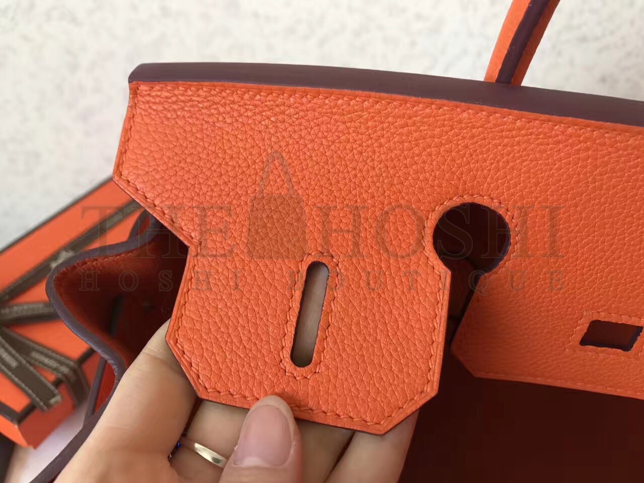 H**me5 Orange Birkin 30cm Clemence Handmade Bag Master Quality