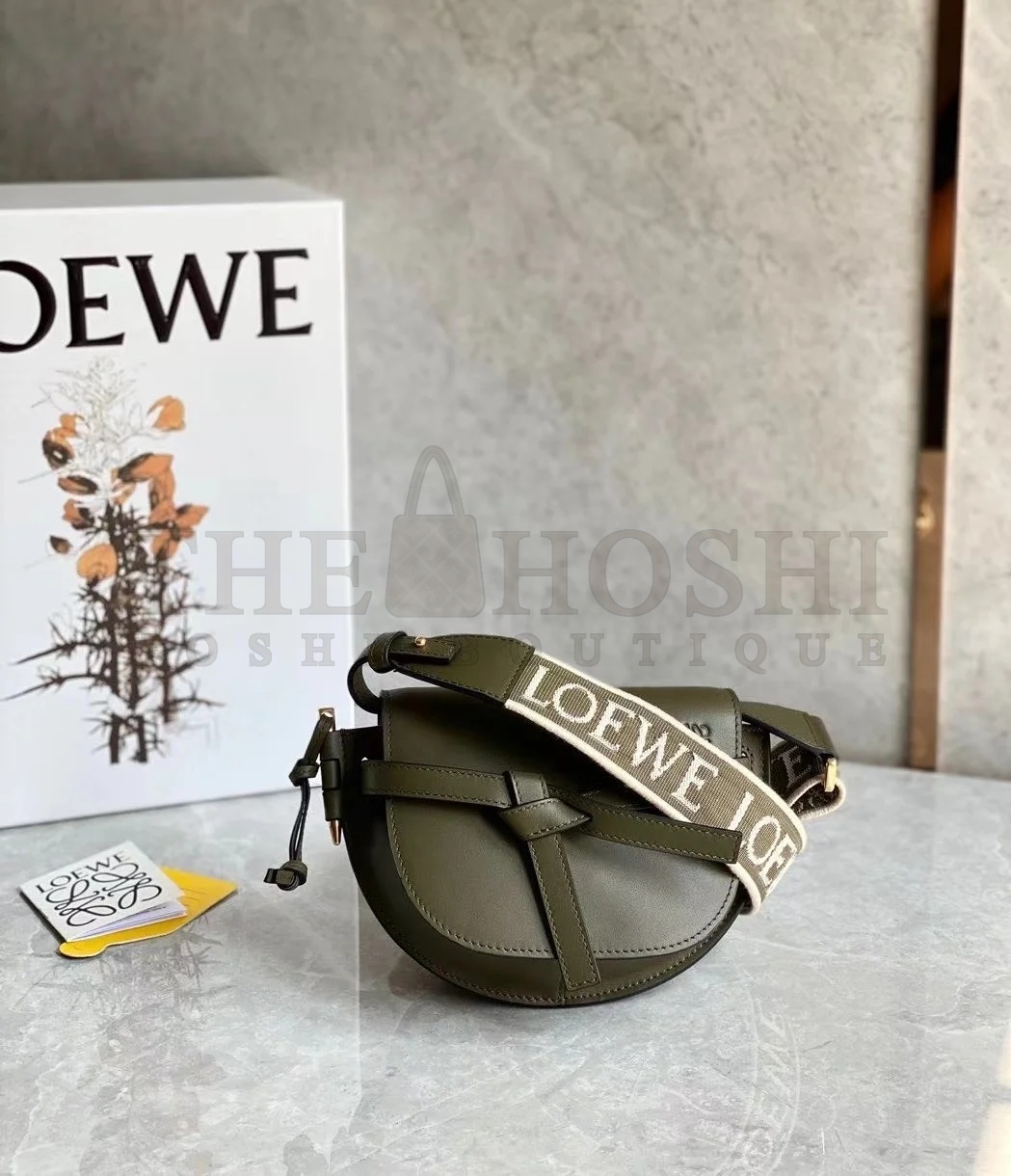 L0ew* Gate Dual Mini Bag In Autumn Green Calfskin Master Quality