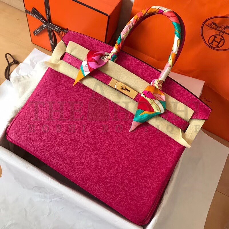 H**me5 Peach Birkin 35cm Clemence Handmade Bag Master Quality
