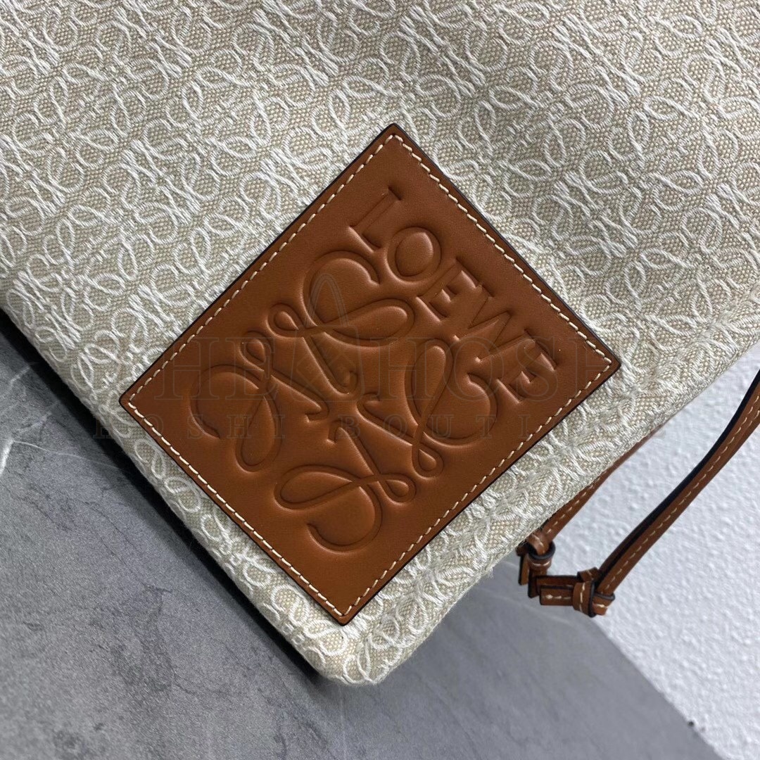 L0ew* Small Cushion Tote In Beige Anagram Jacquard Master Quality