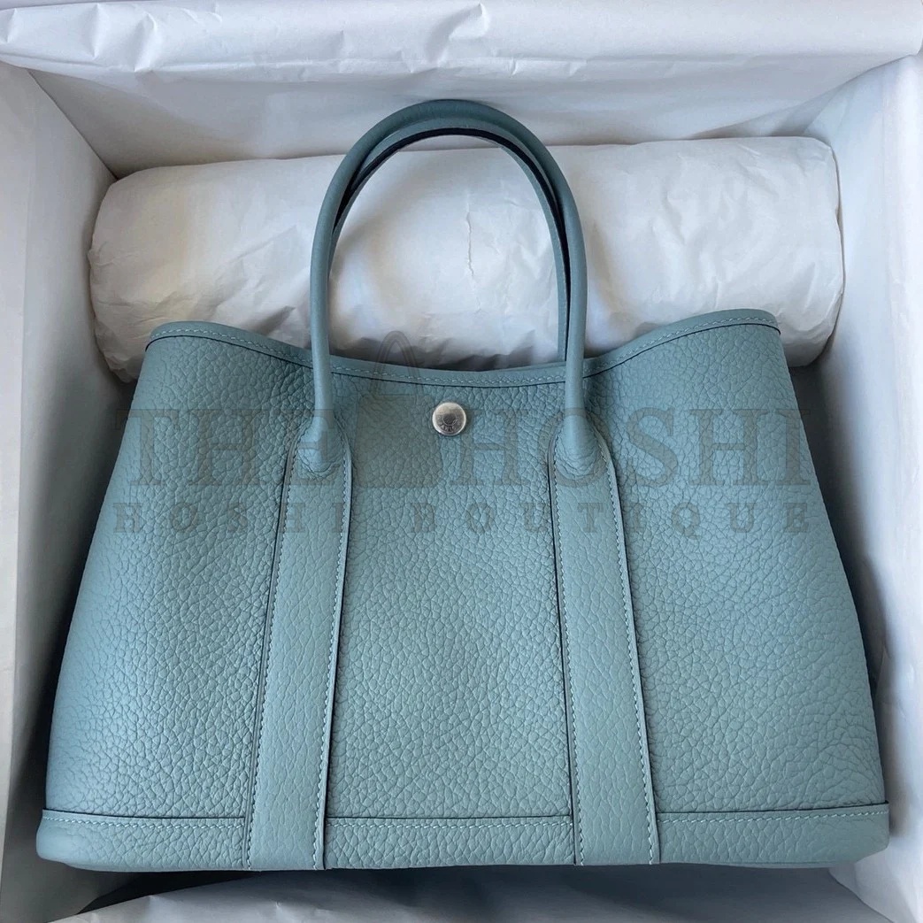 H**me5 Garden Party 30 Handmade Bag in Ciel Negonda Leather Master Quality
