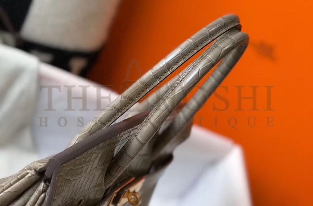 H**me5 Birkin 30cm Bag In Taupe Embossed Crocodile Leather Master Quality