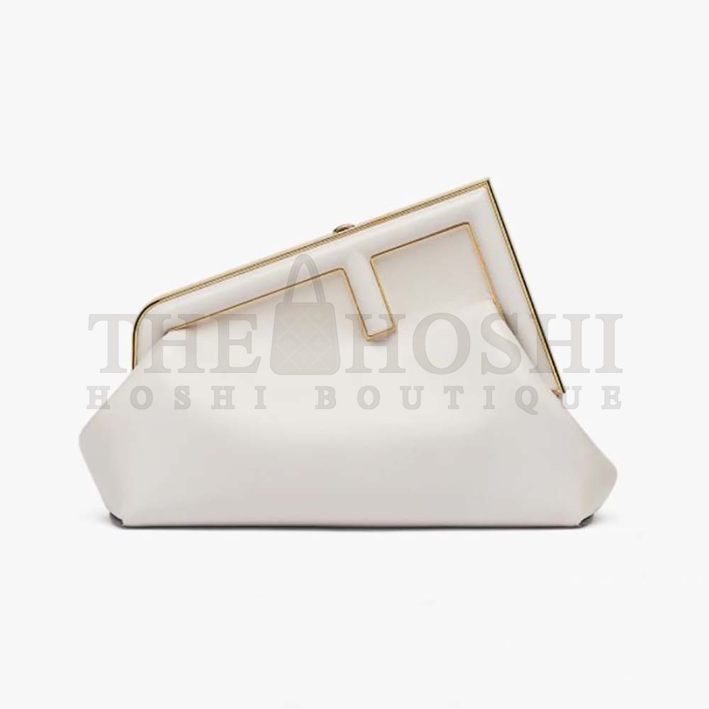 F**di Women First Small White Leather Bag Master Quality