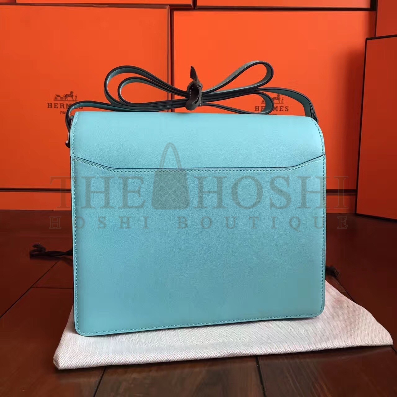 H**me5 Mini Sac Roulis Bag In Blue Atoll Swift Leather Master Quality