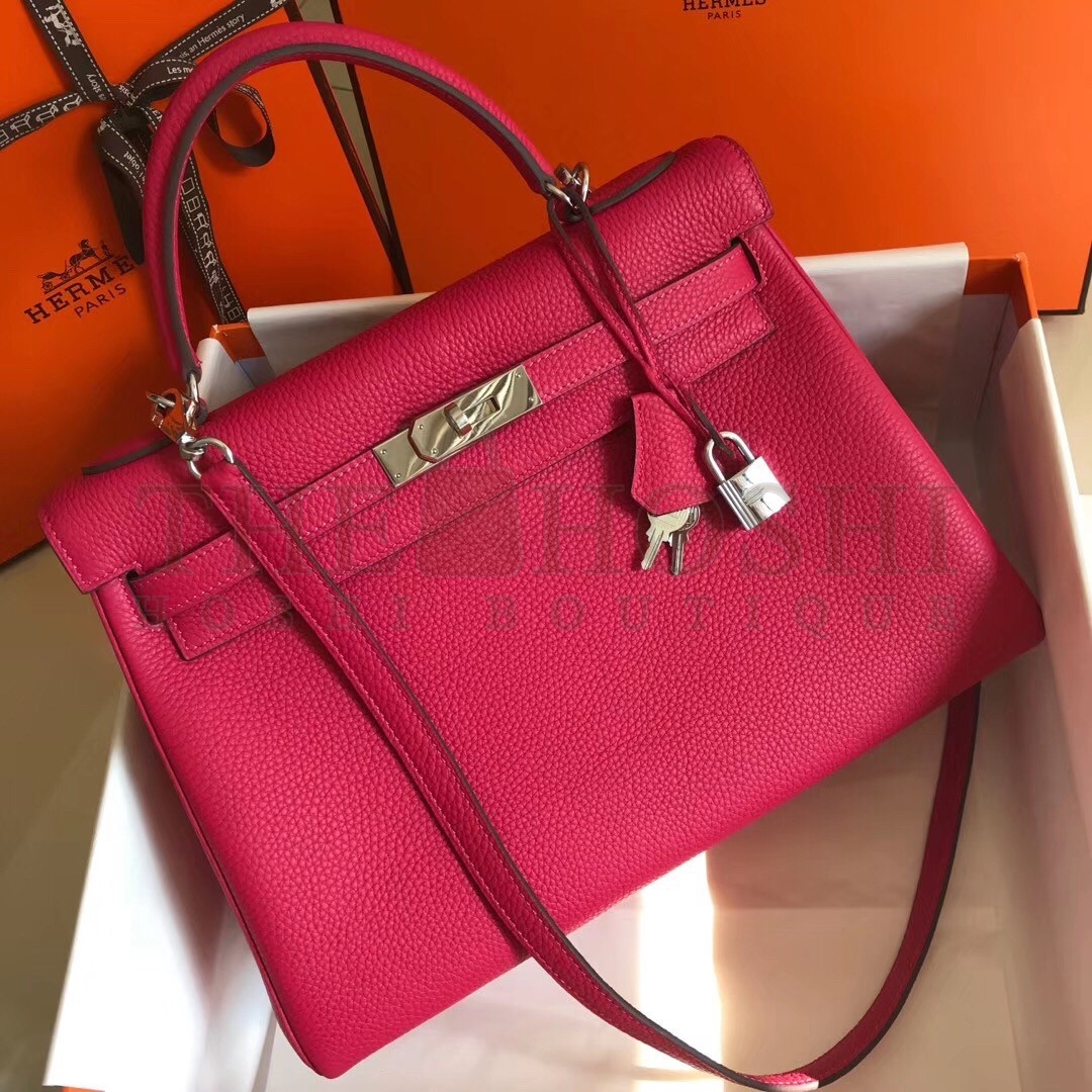 H**me5 Rose Red Clemence Kelly 32cm Retourne Bag Master Quality
