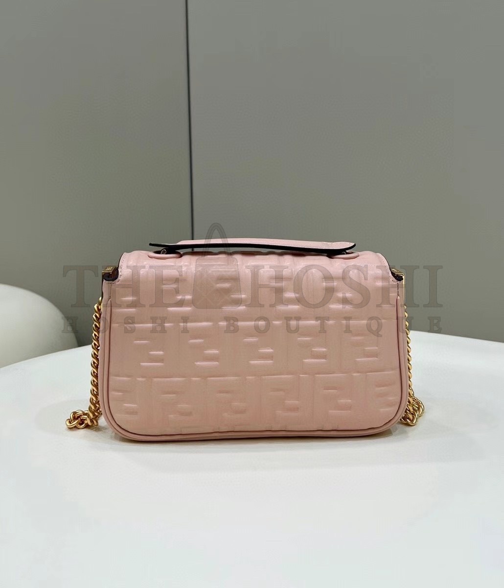 F**di Baguette Chain Midi Bag In Powder Nappa Leather Master Quality