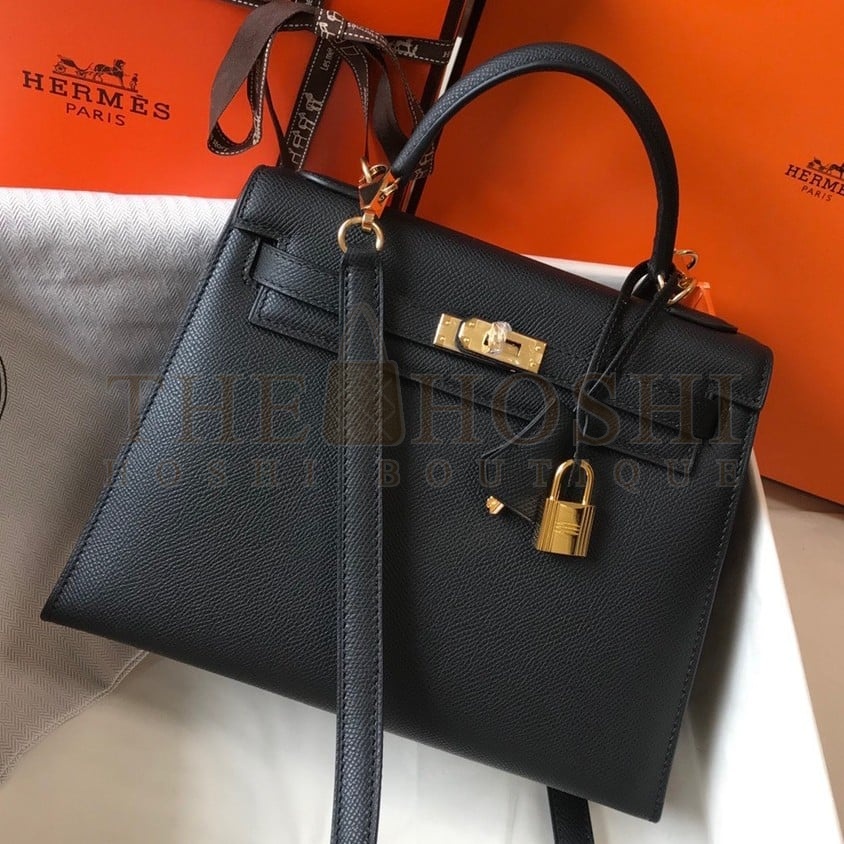 H**me5 Kelly 25cm Sellier Bag in Black Epsom Calfskin GHW Master Quality