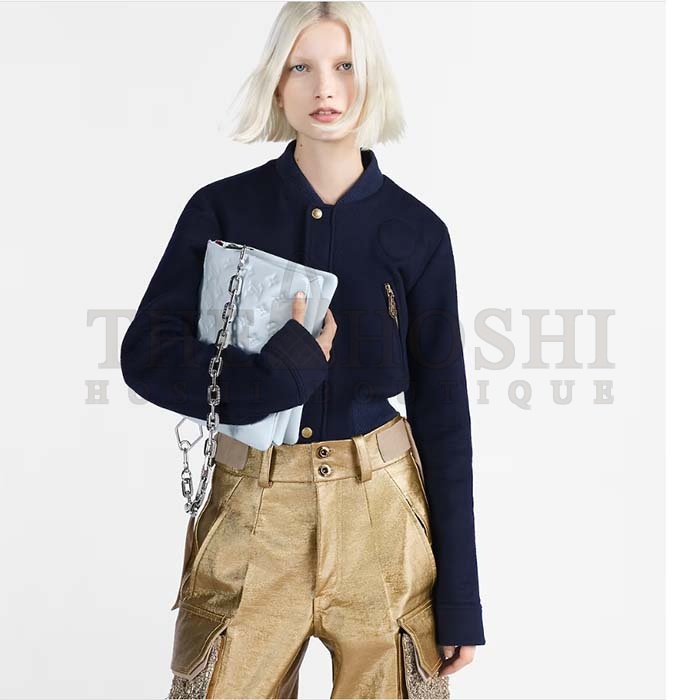 L0vis Vvtt0n LV Women Coussin PM Handbag Ice Blue Lambskin Cowhide Leather Zip Closure Master Quality