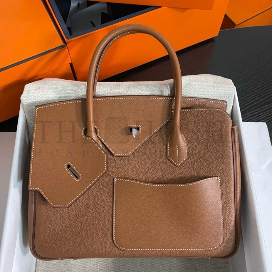 H**me5 Birkin 30 en Desordre Bag in Gold Swift and Clemence Leather Master Quality