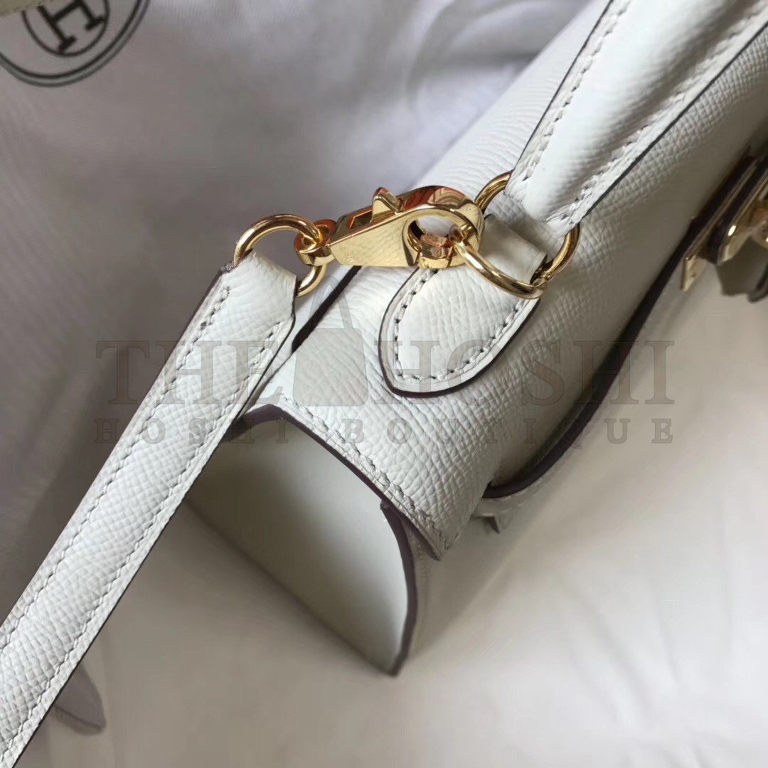 H**me5 Kelly 25cm Sellier Bag In White Epsom Leather Master Quality