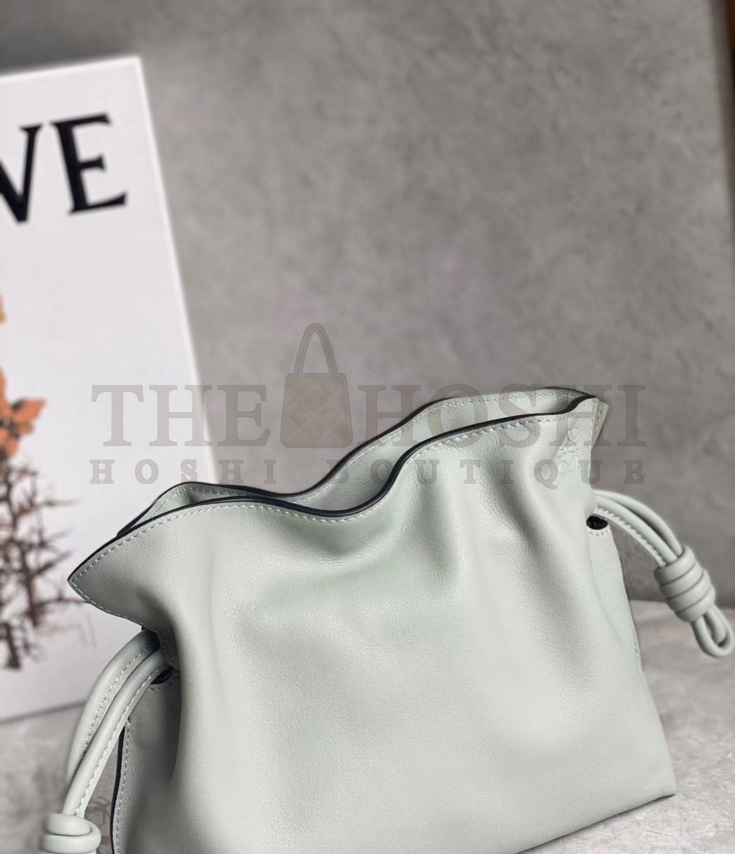 L0ew* Flamenco Mini Clutch In Ash Grey Nappa Leather Master Quality